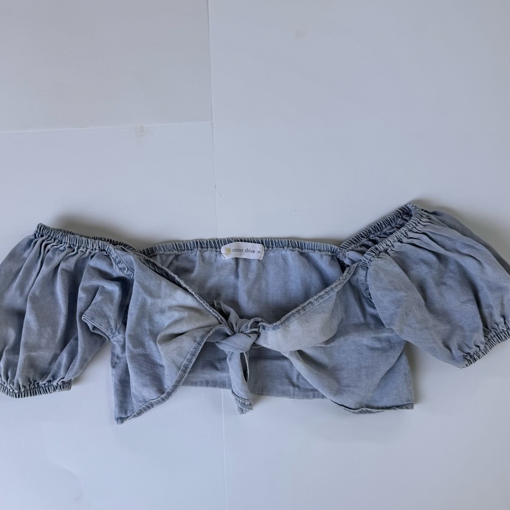 Ocean Drive Light Blue Denim Top